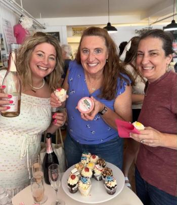 Enjoying cupcakes and champagne at Laugh Loud Smile Big. Photo courtesy Meesh Preston