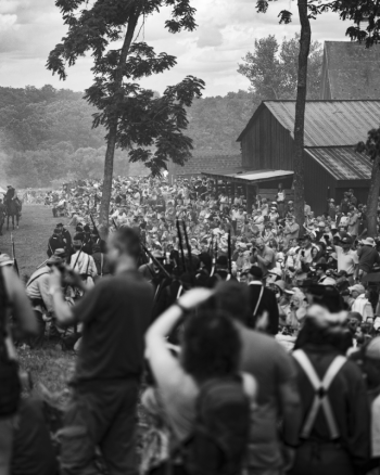 crowd of people at a reenactment