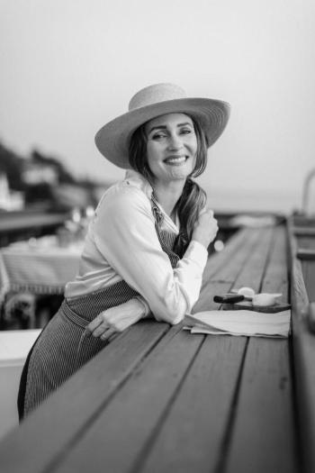 black and white photo of a woman