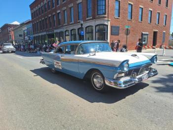 old blue car