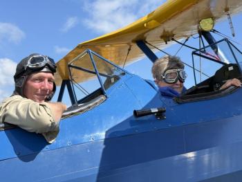 blue airplane