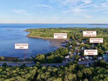 Aerial view of Clam Cove and intersection of Warrenton Street and US Route 1. All photos in article are by Alison McKellar unless otherwise noted.