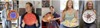 collage of artists with their plates