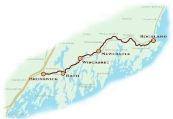 Brunswick to Rockland map