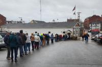 Camden Public Safety Building, Nov. 5, 2024, where voters line up to cast their ballots. (Photo courtesy Camden Fire Chief Chris Farley)