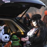 A Trunk or Treat dispenser at the American Legion draws from the darker Halloween spirit. (Photo by Sarah Thompson)