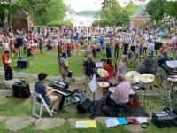 Dancing at Music by the Sea in Camden on July 4