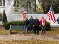 Camden Lions setting out flags at Veterans Memorial Park this morning!