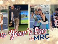 Photos of tennis, golf, pickleball, and hockey displayed