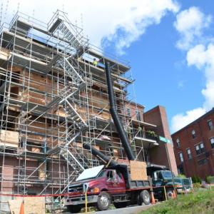 Work on the historic Union Hall in Rockport Village is underway, with a massive renovation.