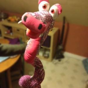 World's most coolest stuffed snake dragon needs a new home (Portland)