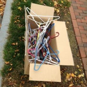 Free hangers and a cardboard box! (Portland)