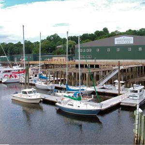 Front Street Shipyard, with the help of the city, has received a $200,000 state grant to make improvements to the recently-acquired Belfast Boatyard property and build a custom spray painting booth. The company hopes the improvements will draw business to its expanding waterfront complex. (Photo by Ethan Andrews)
