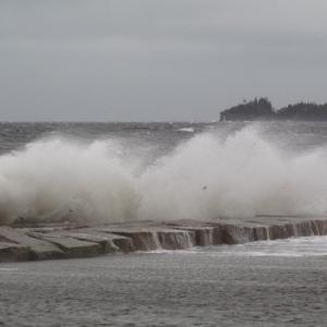 Sandy Trapani got this photo of waves breaking over the Rockland Breakwater on Oct. 29.