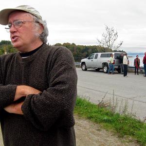 Activist Ron Huber stands on the Sears Island causeway Oct. 4 after the announcement of a new advocacy group, Friends of Penobscot Bay. Representatives of the fishing and tourism industries and others formed the umbrella organization to address changes occurring in the marine ecosystem of the bay. (Photo by Ethan Andrews)
