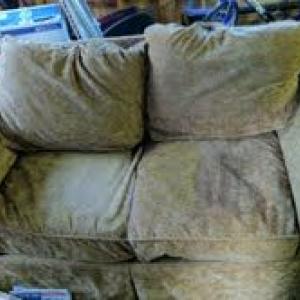 Comfy loveseat (South Portland) -- Comes from a bug and smoke free home. Has some tearing on arms due to cat scratches, see photos. Home had pets, if you are allergic to cats or dogs please be aware. Please plan to bring a truck (or something like that) and a friend to help you load it.
