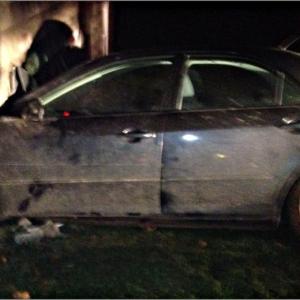 Wednesday night's accident in Rockport involved a car into a house at 1032 Commercial St. (Route 1). (Photo courtesy Bill Lane)