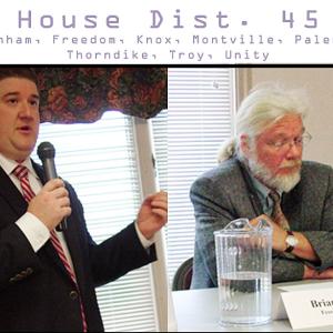 Maine House District 45 Rep. Ryan Harmon (R-Palermo), left, requested a recount after his loss to challenger Brian Jones (D-Freedom) by a margin of 26 votes. A recount has also been requested in Maine Senate District 20. (Photos by Ethan Andrews)