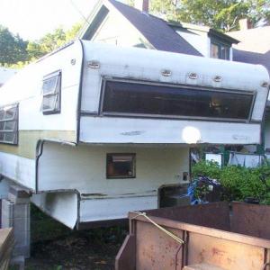 Pickup Camper (Hollis Center)
8-foot Circa late 1970s Coachman pickup camper project. Does need much work: Has hole in roof from branch, temporarily covered, floor is soft, etc. Will need some structural work at floor, lifting areas, etc. Will need tail lights, etc. Interior is kinda rough, so at least no worries about making custom modifications...