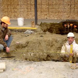 Workers begin construction at the Camden Hannaford store. (Photo by Chris Wolf)