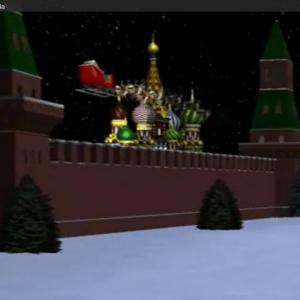 Santa flies over Russia this afternoon, making his way around the world to deliver gifts to good boys and girls everywhere.