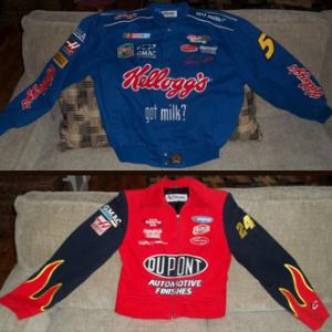 Nascar jackets (Biddeford) -- FREE Chase Authentics Men's blue Nascar jacket (Large) and Ladie's red Nascar jacket (Small). Excellent condition!