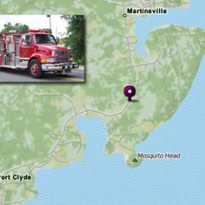 A flame from a welding torch, being used to repair a frozen pipe at the Port Clyde Home of Charles Knowlton, ignited a fire at the residence late Monday morning.
