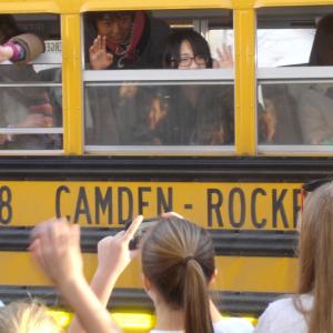 This year's group of Japanese exchange students prepare to head home following a visit with Camden-Rockport Middle School. (Photo by Chris Wolf)