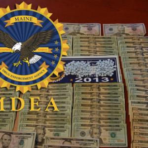 Police seized 200 OxyContin pills and $1,500 cash from two men they allege have been involved in drug trafficking in Knox and Lincoln counties in recent months. (Photo courtesy MDEA)