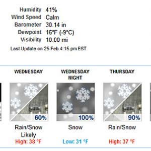 Knox and Waldo counties are not currently included in the National Weather Service's wind storm watch, but there is still snow in the forecast and time for changes as the storm gets closer.