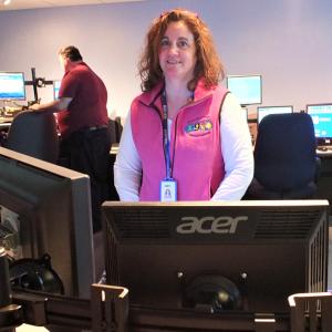 Stephanie Gibbs, of Warren, is supervisor for the dispatch center at the new Knox County Public Safety offices in Rockland. (Photos by Chris Wolf)