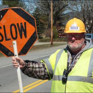 David Crommett is from South China and has been a flagger for 10 years. (Photo by Chris Wolf)