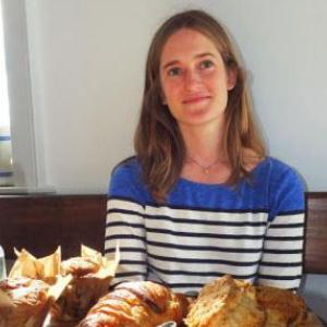 Annemarie Ahern, owner of Salt Water Farm Cafe and Market at Union Hall in Rockport, with a few of the items offered for breakfast.