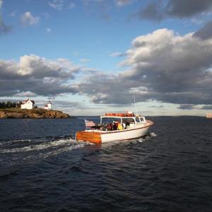The motor vessel Betselma in Camden Harbor. (Courtesy Alison Langley)