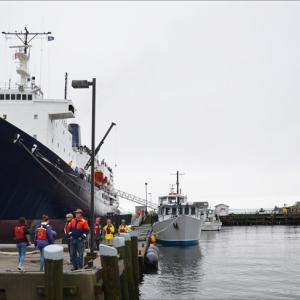 Castine Harbor, on East Penobscot Bay, is a working waterfront, as well as a hub of maritime education with Maine Maritime Academy, a four-year college dedicated to teaching the next generation of sea captains, engineers and scientists. (Photo by Lynda Clancy)