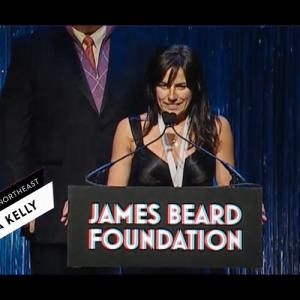 Melissa Kelly of Primo restaurant speaks after receiving the James Beard Foundation's Best Chef award (Northeast region) at a gala in New York City May 6. (Image: jamesbeard.org) Melissa Kelly of Primo restaurant gives her acceptance speech after receiving the James Beard Foundation's Best Chef award at a gala in New York City, Monday. (Image: screen shot, jamesbeard.org)