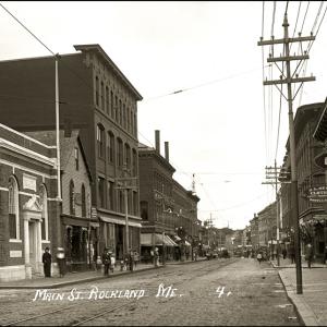Rockland Main Street, circa turn of the 20th-Century. (Photo courtesy of the Penobscot Marine Museum)