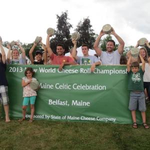 The winners of the 2013 New World Cheese Roll Championship, held during the seventh annual Maine Celtic Celebration in Belfast July 19-21. (Photo by Erica Thoms)