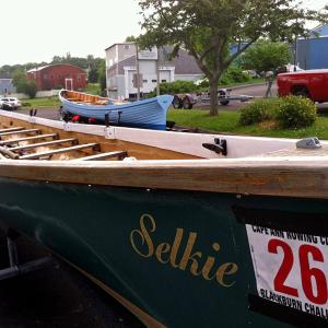 The pilot gigs of the Come Boating! racing team —"Selkie," front, and "Malcolm G" — were back in the city on Monday after the teams cleaned up at the annual Blackburn Challenge in Gloucester, Mass., July 20. (Photo by Ethan Andrews)