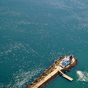The Rockland Breakwater from the air. (Photo by Jenna Lookner)