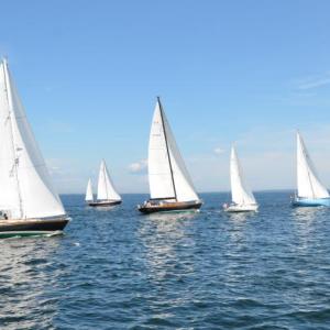 The third annual Penobscot Bay Rendezvous is spending three days racing and playing on the waters of West Penobscot Bay. (Photo by Lynda Clancy)