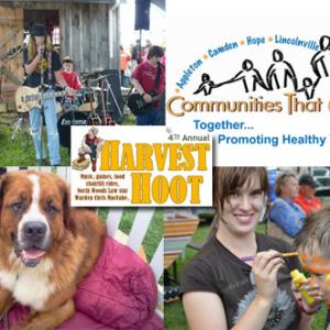 Live music all day, Smooch the Pooch (George the Humane Society rescue dog), face painting and more the 2013 Harvest Hoot with all proceeds benefiting Five Town Communities That Care’s award-winning Skills Training and Recognition, ‘STAR’, after-school program for students in fifth- through eighth-grades in Appleton, Camden, Hope, Lincolnville and Rockport.