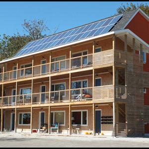 Knox Street net zero apartments recently completed in Thomaston.