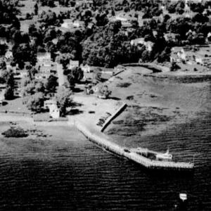A historical photo of Hamilton Wharf in Searsport. (Image reproduced from the Searsport annual town report)