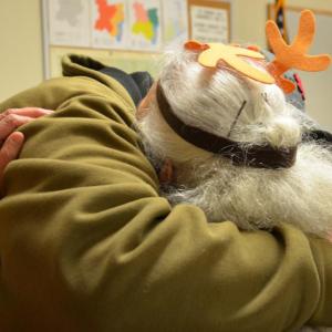 A kind word every day and a big hug goes a long way in Waldo County, Maine. (Photo by Lynda Clancy)