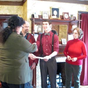 Belfast Area High School Senior, Curtis Warren, receiving the DAR Good Citizens Award.