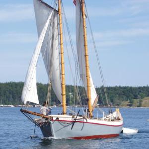 The Pinky schooner Summertime will sail from Lincolnville Harbor at Lincolnville Beach this summer, offering two- and four-hour sails, plus some overnights. (Photo courtesy Ray Williamson)