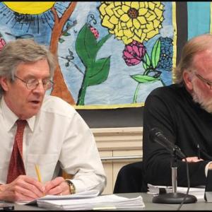 Interim RSU 13 superentendent Mike Wilhelm and RSU 13 Board Chairman Steve Roberts.