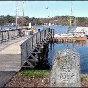 Fees for slips at Thompson Wharf (known locally as Thompson’s Wharf), will likely go up this year. How much has been the subject of some debate among city officials. The dock offers a sheltered location in Belfast’s inner harbor but fewer amenities than nearby private facilities. (Photo by Ethan Andrews)