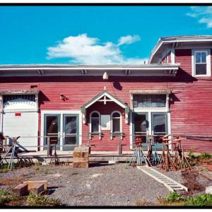 A $200,000 EPA grant will go toward environmental cleanup at the former Belfast & Moosehead Lake Railroad freight house. The building, last used by the Belfast Maskers theater group, will likely be demolished to make way for development. Another $200,000 grant is earmarked for cleanup at the former Waldo County Sheriff’s Office and jail. (Photo by Ethan Andrews)